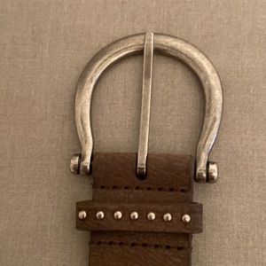Brown imitation, leather belt